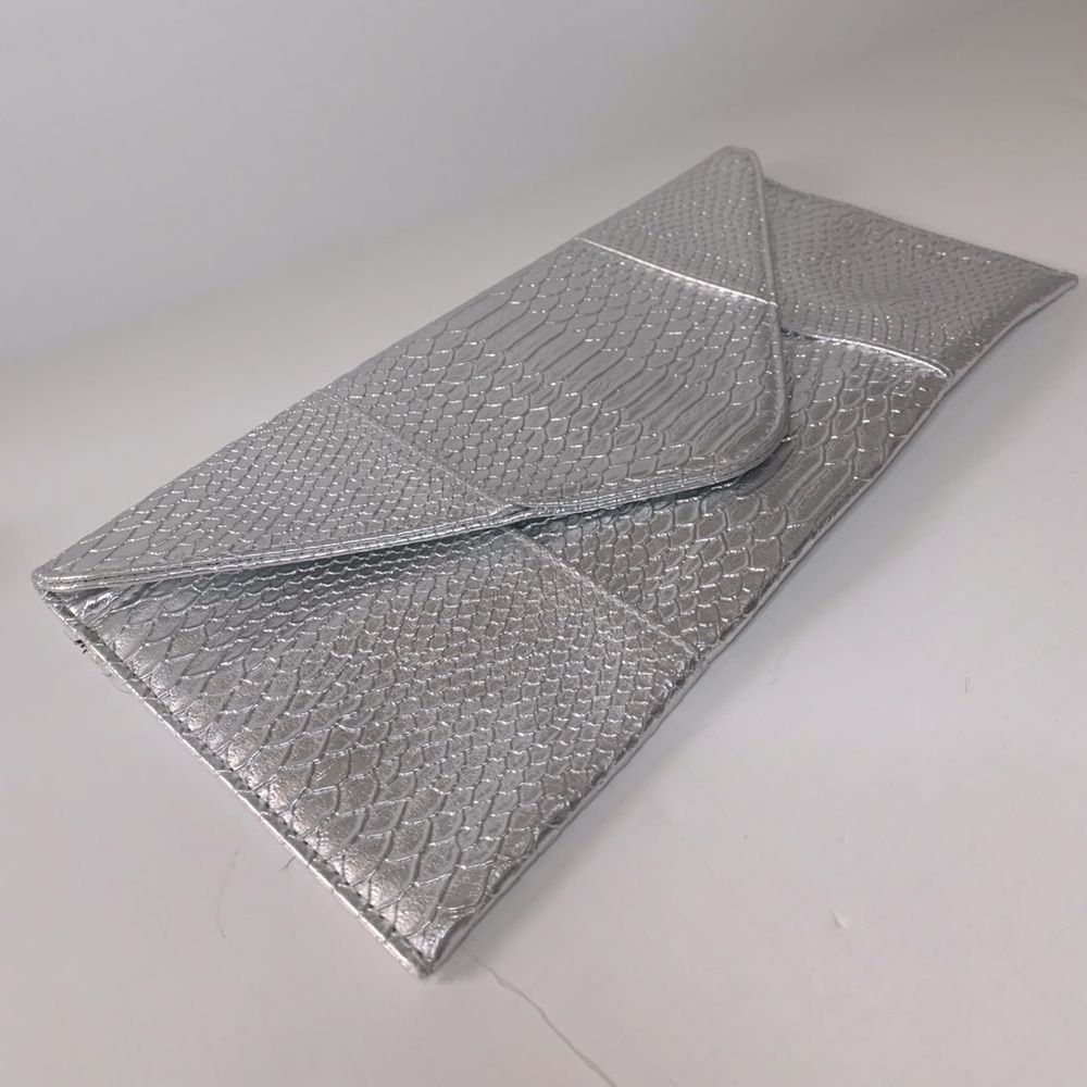 Snake Embossed Clutch Bag